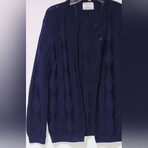 Vintage Navy Blue Cardigan Sweater